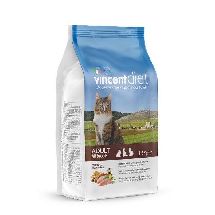 Vincent Diet per gatti Adult con pollo 1,5 kg