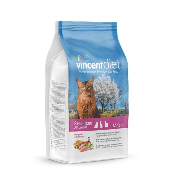 Vincent Diet per gatti Sterilized con pollo 1,5 kg-Farmagrishop.it