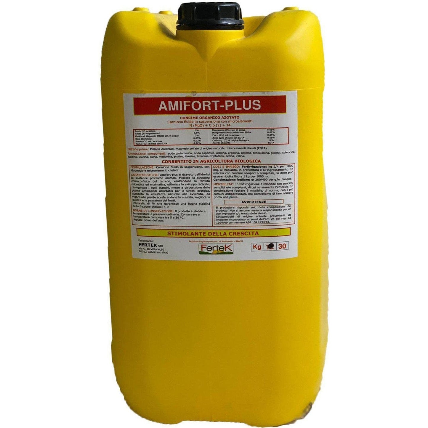 30 Kg AMIFORT-PLUS concime organico azotato stimolante della crescita carniccio fluido in sospensione con microelementi-Farmagrishop.it