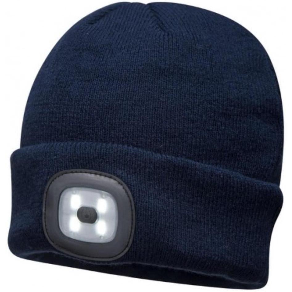 Cappellino Berretto caldo e confortevole con luce led frontale ricaricabile via USB
