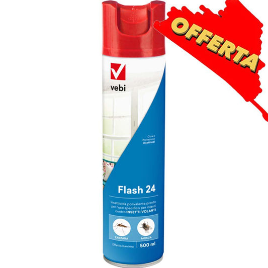 FLASH 24 - insetticida specifico per interni che agisce rapidamente su tutti gli insetti volanti, in particolare mosche e zanzare
