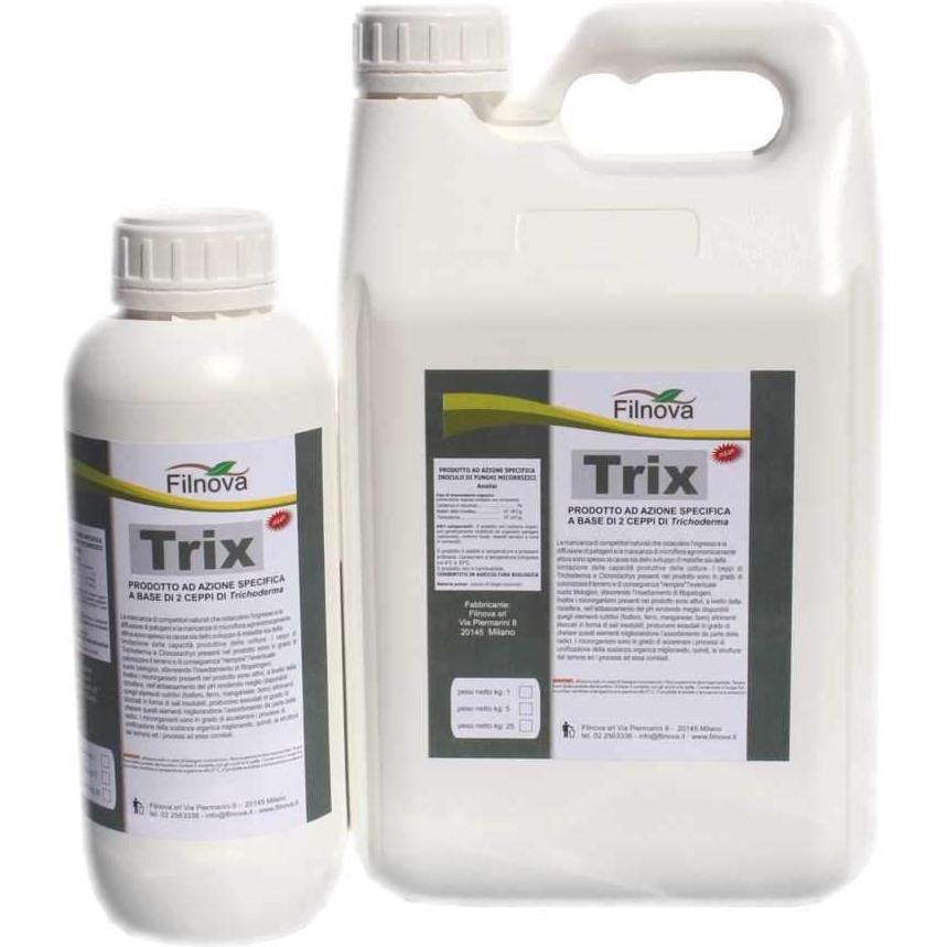 TRIX -concime liquido a base di Trichoderma hartianum, Trichoderma lignorum e Clonostachys rosea che è in grado di colonizzare il terreno